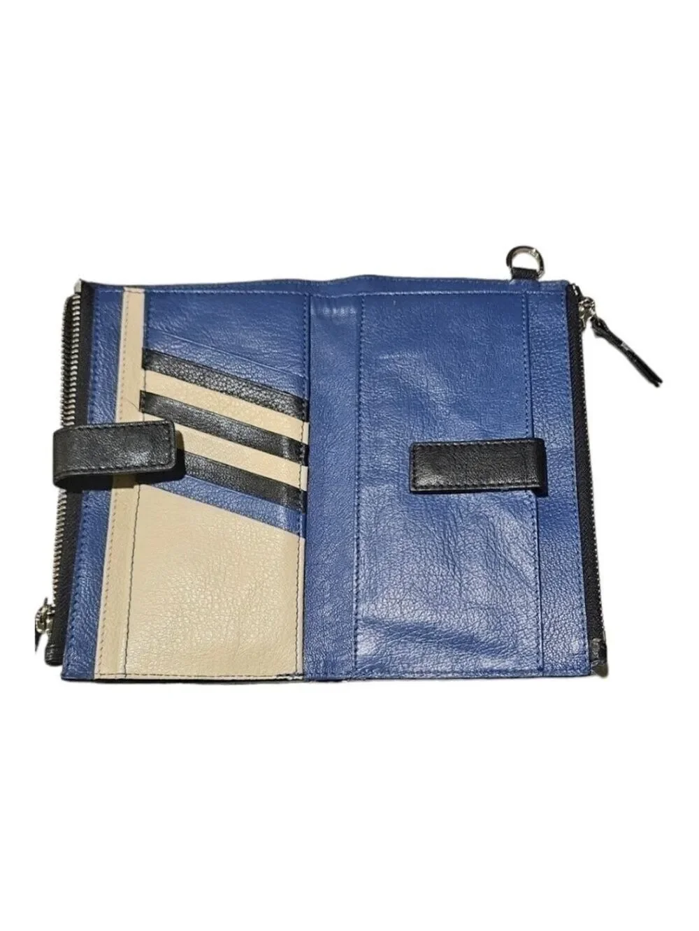 THACKER Multi-use Color block Alexis double zip Wristlet Wallet NWOT